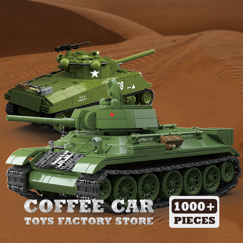 Lego Compatible Military Tank - Конструктор M4A3: Средний танк, модели бронетехники