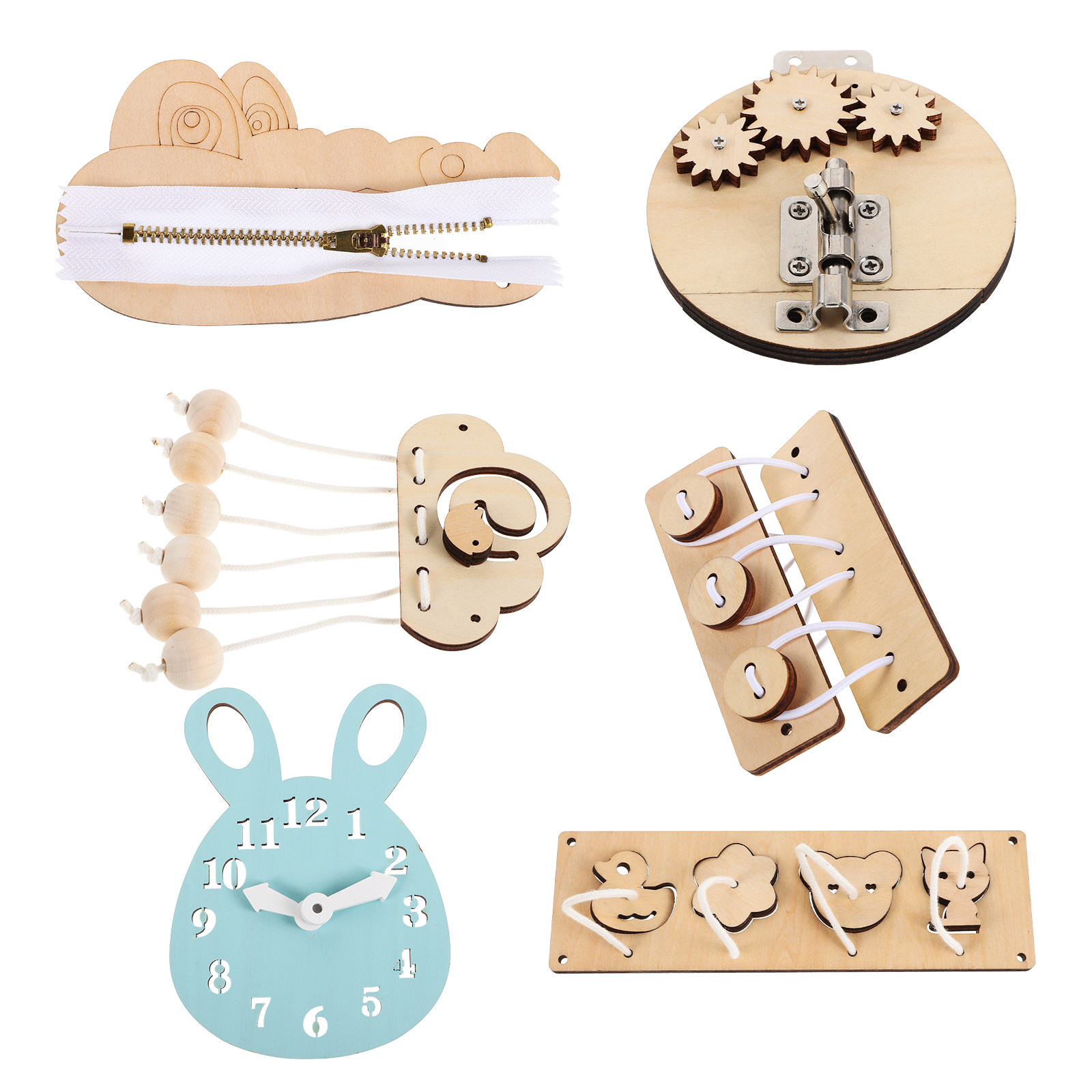 Набор из 6 деревянных сенсорны – обзор и цена Montessori Wooden Busy Board Toddler