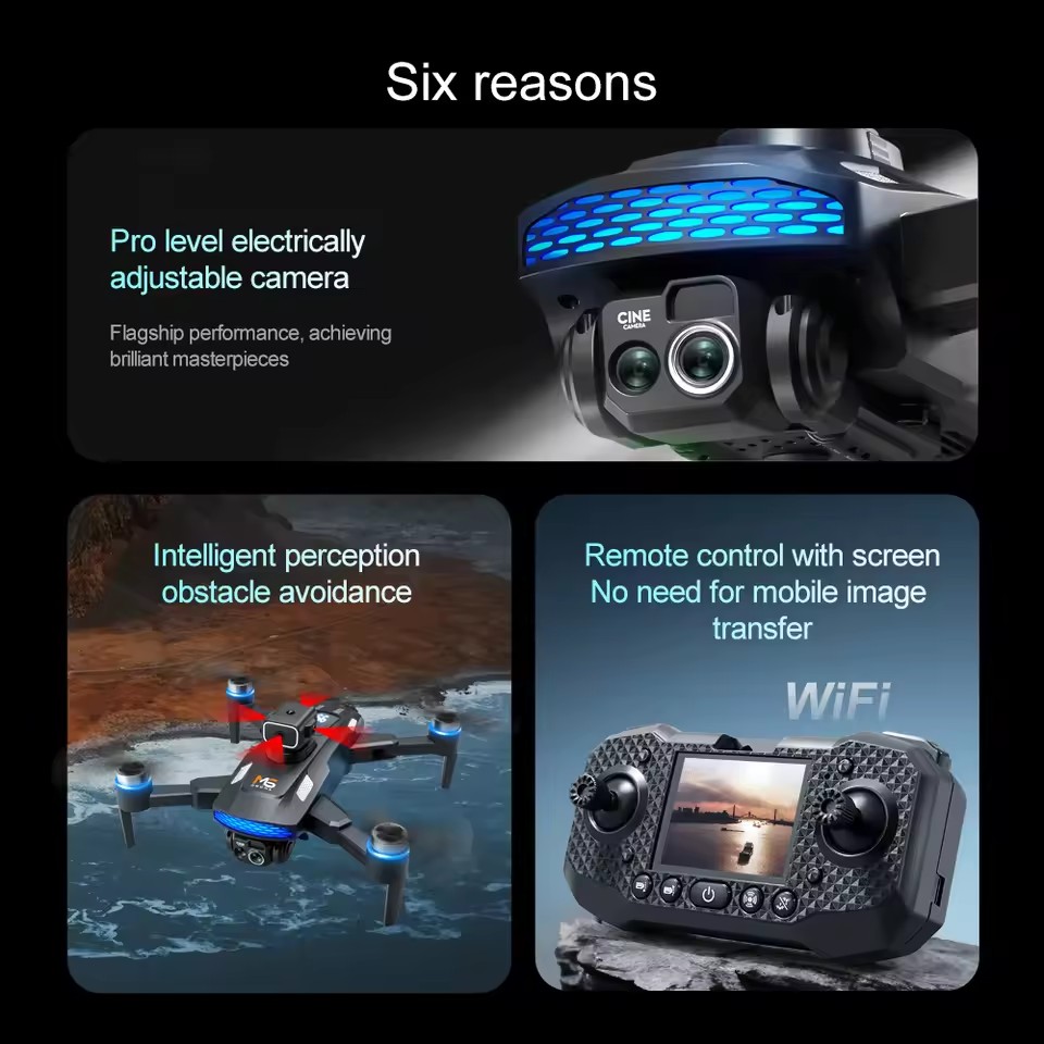 Новый дрон M6 2026 года: профе – обзор и цена Fpv Brushless Rc Drone 4K